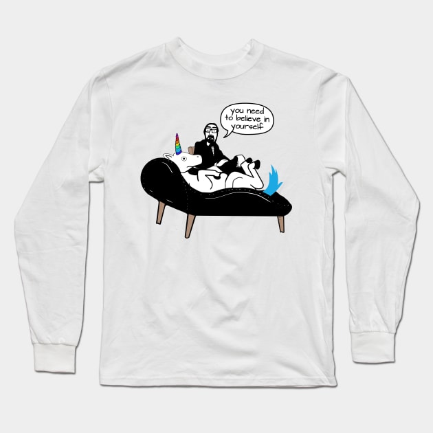 Therapist - Unicorn does not believe in itself. Long Sleeve T-Shirt by Quentin1984